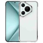 For Huawei Pura 70 Electroplating Frameless Frosted Anti-Glare PC MagSafe Phone Case(Silver White) - 1