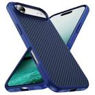 For iPhone 17 Air Carbon Fiber Texture Skin-feel Acrylic TPU Phone Case(Blue) - 2