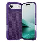For iPhone 17 Air Carbon Fiber Texture Skin-feel Acrylic TPU Phone Case(Purple) - 1