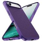 For iPhone 17 Air Carbon Fiber Texture Skin-feel Acrylic TPU Phone Case(Purple) - 2