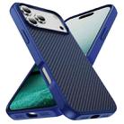 For iPhone 17 Pro Carbon Fiber Texture Skin-feel Acrylic TPU Phone Case(Blue) - 2