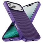 For iPhone 17 Pro Carbon Fiber Texture Skin-feel Acrylic TPU Phone Case(Purple) - 2