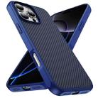 For iPhone 16 Pro Max Carbon Fiber Texture Skin-feel Acrylic TPU Phone Case(Blue) - 2