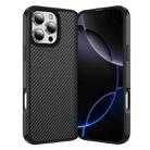 For iPhone 16 Pro Max Carbon Fiber Texture Skin-feel Acrylic TPU Phone Case(Black) - 1