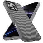 For iPhone 16 Pro Max Carbon Fiber Texture Skin-feel Acrylic TPU Phone Case(Grey) - 2
