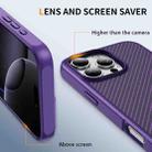 For iPhone 16 Pro Max Carbon Fiber Texture Skin-feel Acrylic TPU Phone Case(Purple) - 3