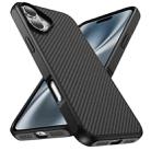 For iPhone 16 Plus Carbon Fiber Texture Skin-feel Acrylic TPU Phone Case(Black) - 2