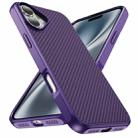 For iPhone 16 Plus Carbon Fiber Texture Skin-feel Acrylic TPU Phone Case(Purple) - 2