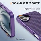 For iPhone 16 Plus Carbon Fiber Texture Skin-feel Acrylic TPU Phone Case(Purple) - 3