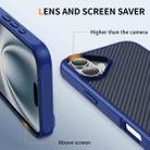 For iPhone 16 Carbon Fiber Texture Skin-feel Acrylic TPU Phone Case(Blue) - 3