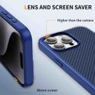 For iPhone 15 Pro Carbon Fiber Texture Skin-feel Acrylic TPU Phone Case(Blue) - 3