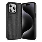 For iPhone 15 Pro Carbon Fiber Texture Skin-feel Acrylic TPU Phone Case(Black) - 1