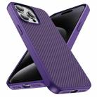 For iPhone 15 Pro Carbon Fiber Texture Skin-feel Acrylic TPU Phone Case(Purple) - 2
