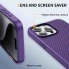 For iPhone 15 Pro Carbon Fiber Texture Skin-feel Acrylic TPU Phone Case(Purple) - 3