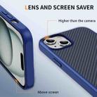 For iPhone 15 Plus Carbon Fiber Texture Skin-feel Acrylic TPU Phone Case(Blue) - 3