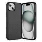 For iPhone 15 Plus Carbon Fiber Texture Skin-feel Acrylic TPU Phone Case(Black) - 1