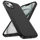 For iPhone 15 Plus Carbon Fiber Texture Skin-feel Acrylic TPU Phone Case(Black) - 2
