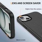 For iPhone 15 Plus Carbon Fiber Texture Skin-feel Acrylic TPU Phone Case(Black) - 3