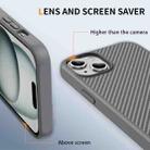 For iPhone 15 Plus Carbon Fiber Texture Skin-feel Acrylic TPU Phone Case(Grey) - 3