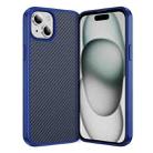 For iPhone 15 Carbon Fiber Texture Skin-feel Acrylic TPU Phone Case(Blue) - 1