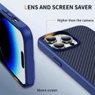 For iPhone 14 Pro Max Carbon Fiber Texture Skin-feel Acrylic TPU Phone Case(Blue) - 3
