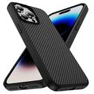 For iPhone 14 Pro Max Carbon Fiber Texture Skin-feel Acrylic TPU Phone Case(Black) - 2