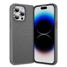 For iPhone 14 Pro Max Carbon Fiber Texture Skin-feel Acrylic TPU Phone Case(Grey) - 1
