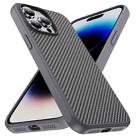 For iPhone 14 Pro Max Carbon Fiber Texture Skin-feel Acrylic TPU Phone Case(Grey) - 2