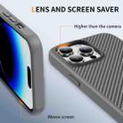 For iPhone 14 Pro Max Carbon Fiber Texture Skin-feel Acrylic TPU Phone Case(Grey) - 3