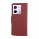 For Xiaomi Poco M7 Pro 5G Round Buckle Zipper Wallet Leather Phone Case with Crossbody Strap(Red) - 3