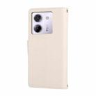 For Xiaomi Poco M7 Pro 5G Round Buckle Zipper Wallet Leather Phone Case with Crossbody Strap(White) - 3