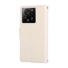 For Xiaomi 13T / 13T Pro Round Buckle Zipper Wallet Leather Phone Case with Crossbody Strap(White) - 3