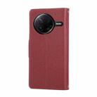 For Redmi K80 / Poco F7 Pro Round Buckle Zipper Wallet Leather Phone Case with Crossbody Strap(Red) - 3