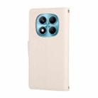 For Redmi Note 14 Pro 4G Round Buckle Zipper Wallet Leather Phone Case with Crossbody Strap(White) - 3
