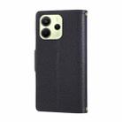 For Redmi Note 14 4G 163.3mm Round Buckle Zipper Wallet Leather Phone Case with Crossbody Strap(Black) - 3