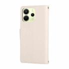 For Redmi Note 14 4G 163.3mm Round Buckle Zipper Wallet Leather Phone Case with Crossbody Strap(White) - 3