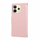 For Redmi Note 14 4G 164.8mm Round Buckle Zipper Wallet Leather Phone Case with Crossbody Strap(Pink) - 3