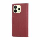 For Redmi Note 14 4G 164.8mm Round Buckle Zipper Wallet Leather Phone Case with Crossbody Strap(Red) - 3