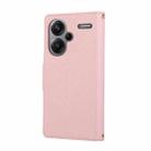 For Redmi Note 13 Pro+ Round Buckle Zipper Wallet Leather Phone Case with Crossbody Strap(Pink) - 3