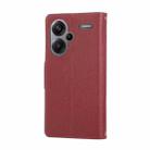 For Redmi Note 13 Pro+ Round Buckle Zipper Wallet Leather Phone Case with Crossbody Strap(Red) - 3