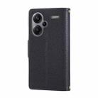 For Redmi Note 13 Pro+ Round Buckle Zipper Wallet Leather Phone Case with Crossbody Strap(Black) - 3