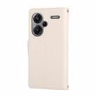 For Redmi Note 13 Pro+ Round Buckle Zipper Wallet Leather Phone Case with Crossbody Strap(White) - 3