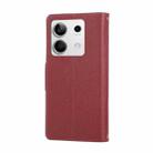For Redmi Note 13 5G Round Buckle Zipper Wallet Leather Phone Case with Crossbody Strap(Red) - 3