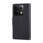 For Redmi Note 13 Pro 5G Round Buckle Zipper Wallet Leather Phone Case with Crossbody Strap(Black) - 3