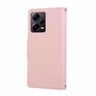 For Redmi Note 12 Pro 5G Round Buckle Zipper Wallet Leather Phone Case with Crossbody Strap(Pink) - 3