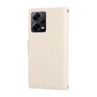 For Redmi Note 12 Pro 5G Round Buckle Zipper Wallet Leather Phone Case with Crossbody Strap(White) - 3