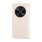 For Redmi 14C 5G Round Buckle Zipper Wallet Leather Phone Case with Crossbody Strap(White) - 3