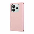 For Redmi Note 14 5G Round Buckle Zipper Wallet Leather Phone Case with Crossbody Strap(Pink) - 3
