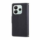 For Redmi Note 14 5G Round Buckle Zipper Wallet Leather Phone Case with Crossbody Strap(Black) - 3