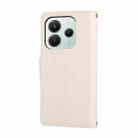 For Redmi Note 14 5G Round Buckle Zipper Wallet Leather Phone Case with Crossbody Strap(White) - 3